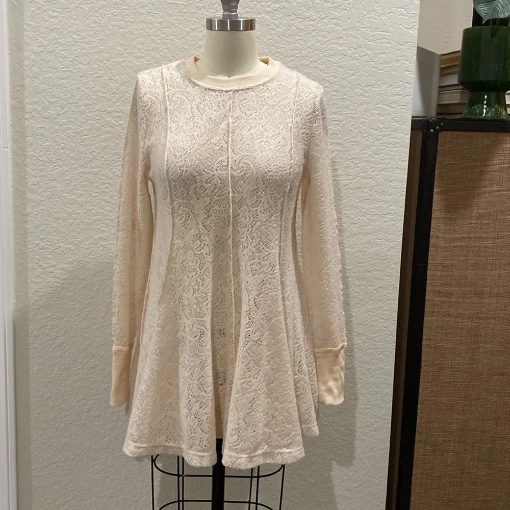 Free People‎ Coffee In The Morning Tunic Top Sz small nwot